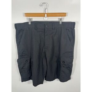 Blue Gear Mens Y2K Cargo Shorts 42 Black 100% Cotton Baggy Skater Street